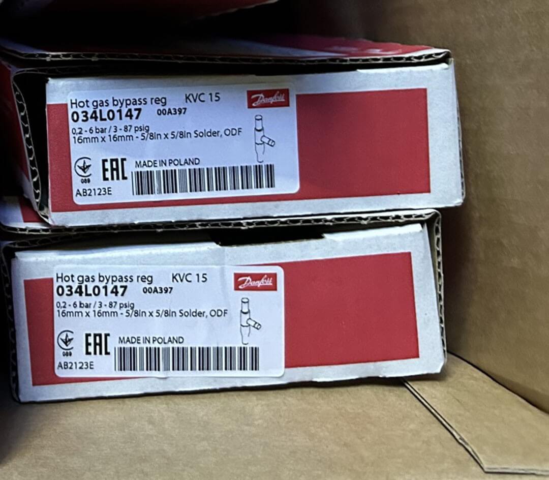 Danfoss Registro de desvío de gas caliente KVC15 034L0147
